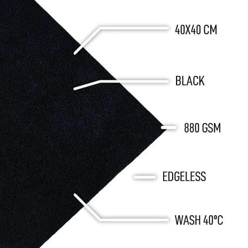 D-CON Monster Edgeless Microfiber Towel Black 40 X 40 Cm