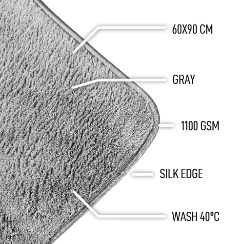 D-CON Wool Mammoth Microvezel Droogdoek Grijs 60x90cm, afbeelding 4