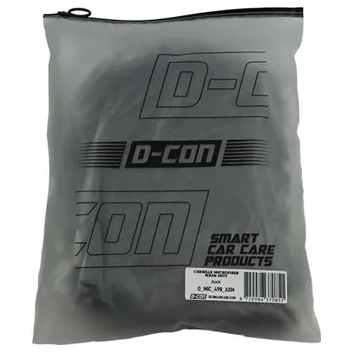 D-CON Chenille Mikrofaser Waschhandschuh Schwarz 2