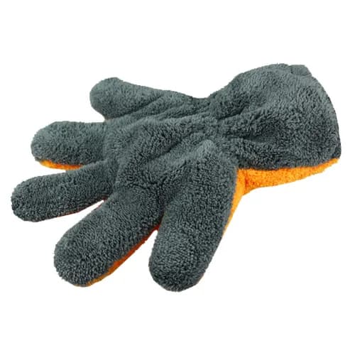 D-CON 5-Finger Furry Washandschoen Oranje/Grijs, afbeelding 2