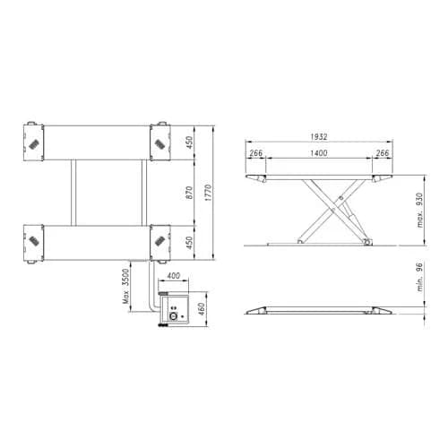 Werther Schaarhefbrug 263 3000kg 2
